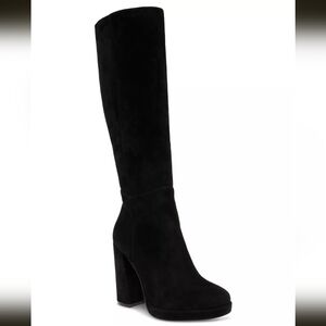 Steve Madden Marcello Black Leather Suede Platform Boots Size 9.5M